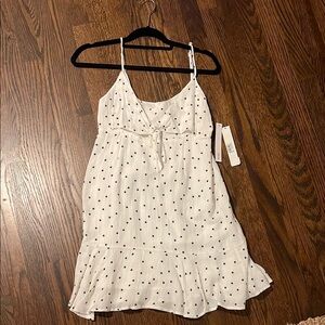 Aqua White Dress with Black Star Pattern